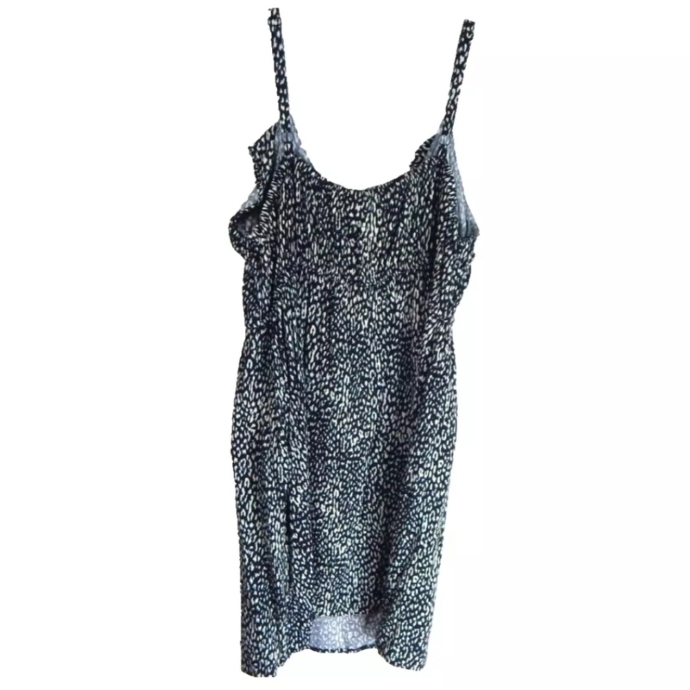 Torrid Black Leopard Ruffle Drawstring Dress - Picture 2 of 4